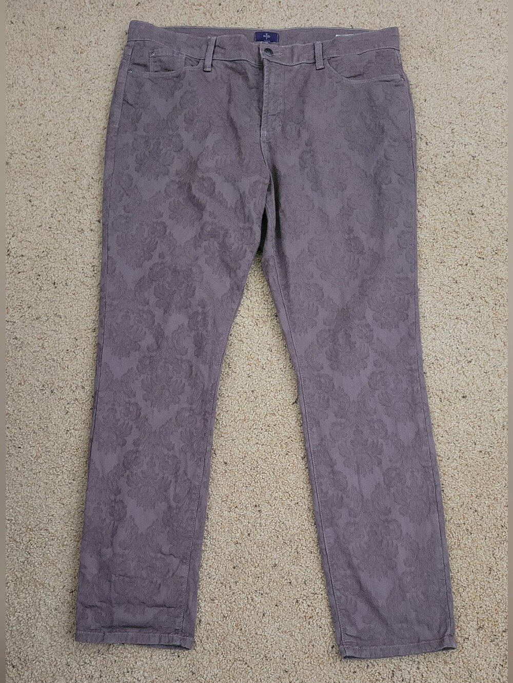 NYDJ Size 16 Floral Jacquard Straight Leg Pants